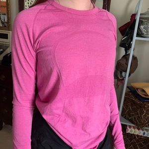 Pink Lululemon long sleeve top